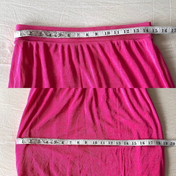 NWOT Sincerely Jules Hot Pink Metallic Midi Skirt | L - Picture 9 of 12